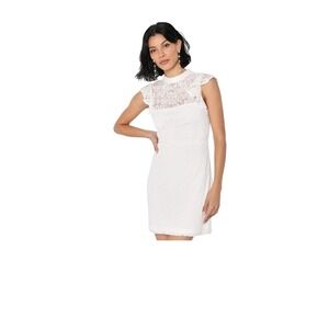 NWT Lulus Chic White Dress Mini‎ Bodycon Ruffle Lace Dress Size XL White